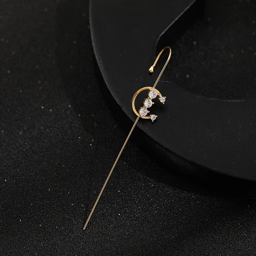 Boucle d'Oreille Grimpeur Cristal Plaqué Or