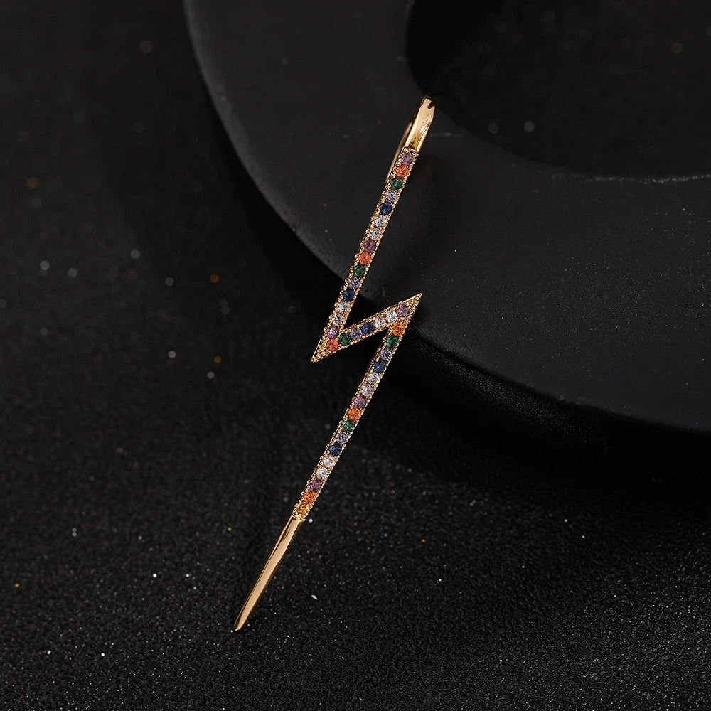 Boucle d'Oreille Grimpeur Cristal Plaqué Or