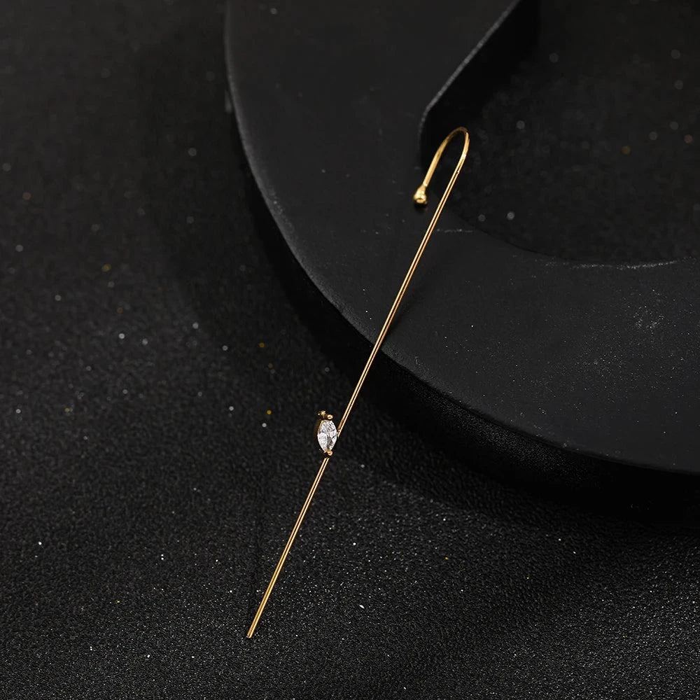 Boucle d'Oreille Grimpeur Cristal Plaqué Or