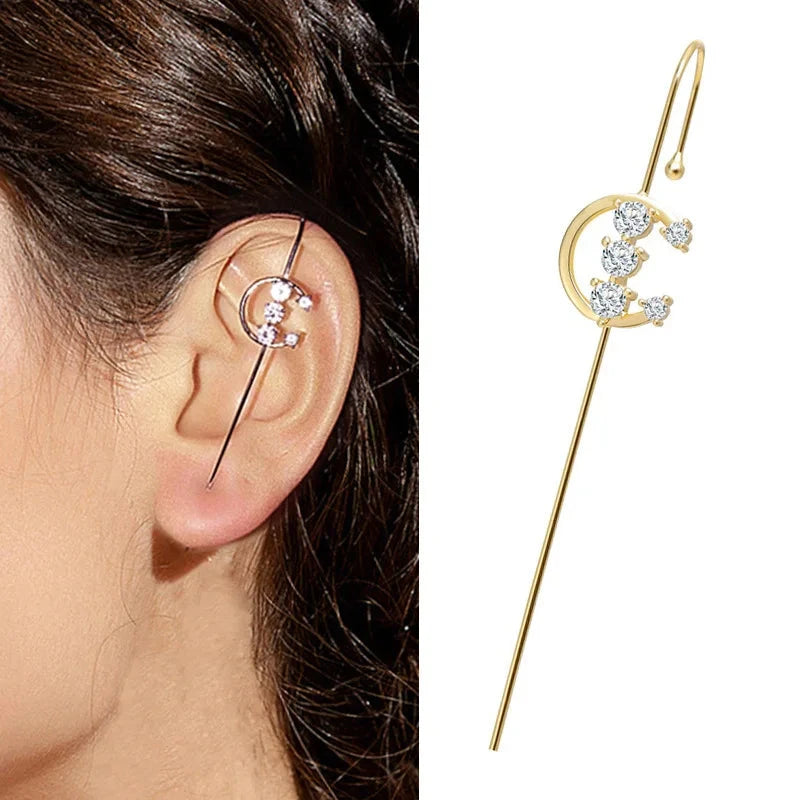 Boucle d'Oreille Grimpeur Cristal Plaqué Or