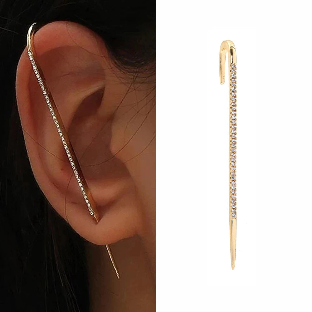 Boucle d'Oreille Grimpeur Cristal Plaqué Or