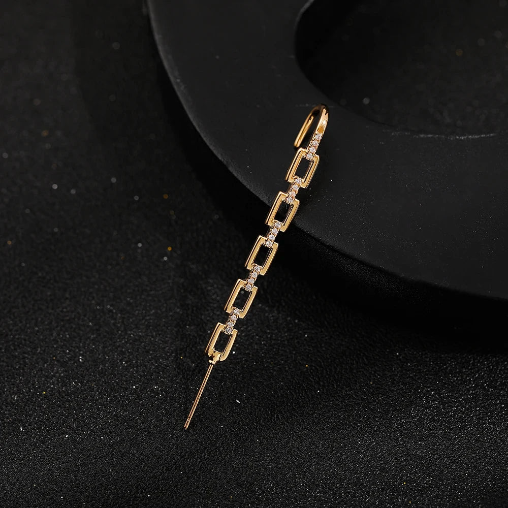 Boucle d'Oreille Grimpeur Cristal Plaqué Or