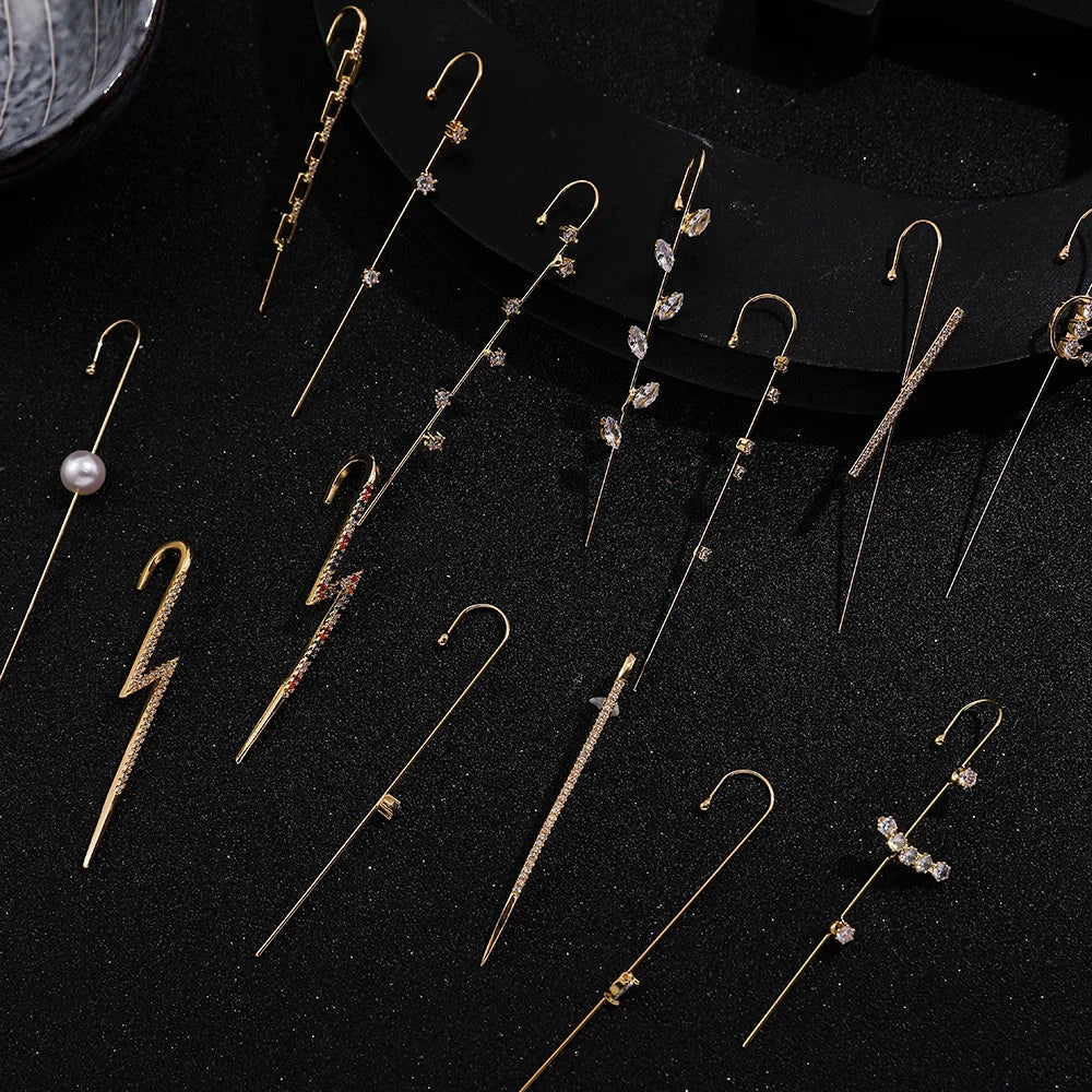 Boucle d'Oreille Grimpeur Cristal Plaqué Or