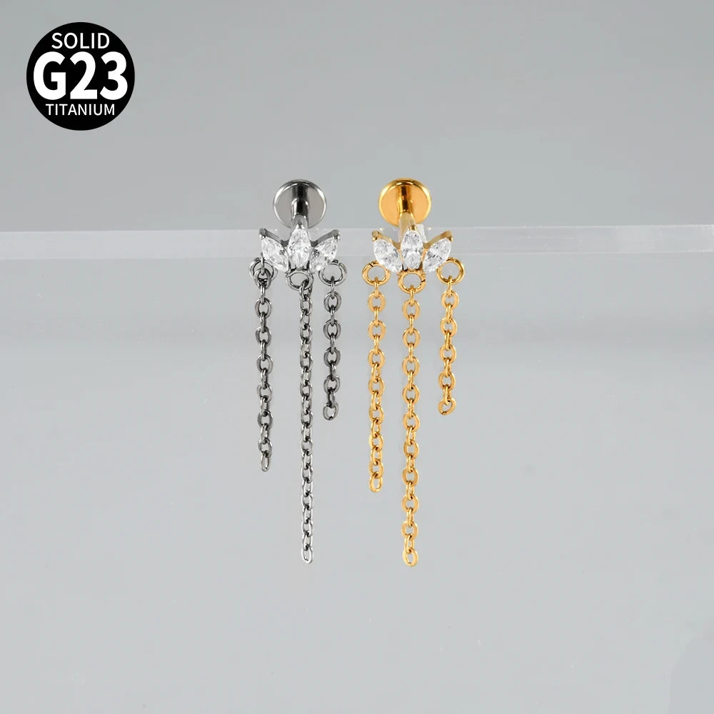Piercing Tragus Titane Zircon