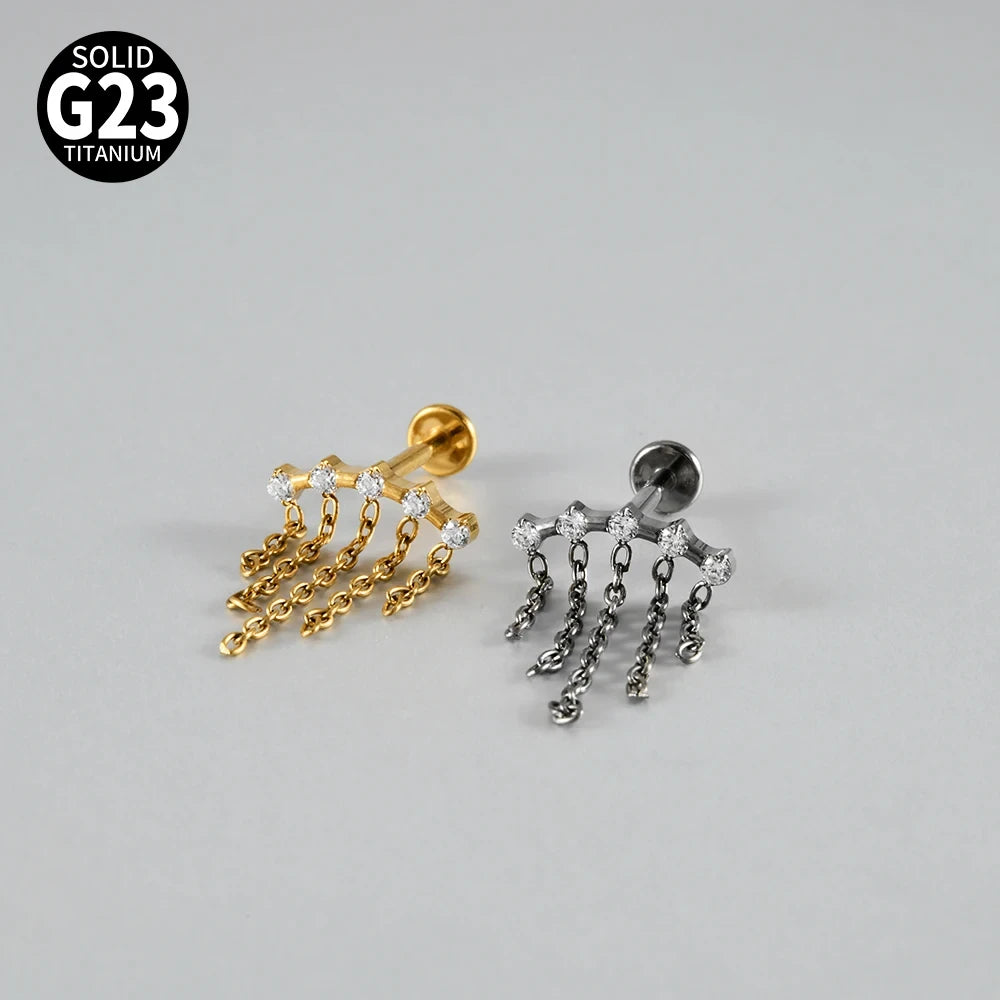 Piercing Tragus Titane Zircon