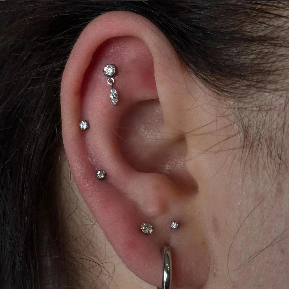 Piercing Tragus Titane Zircon