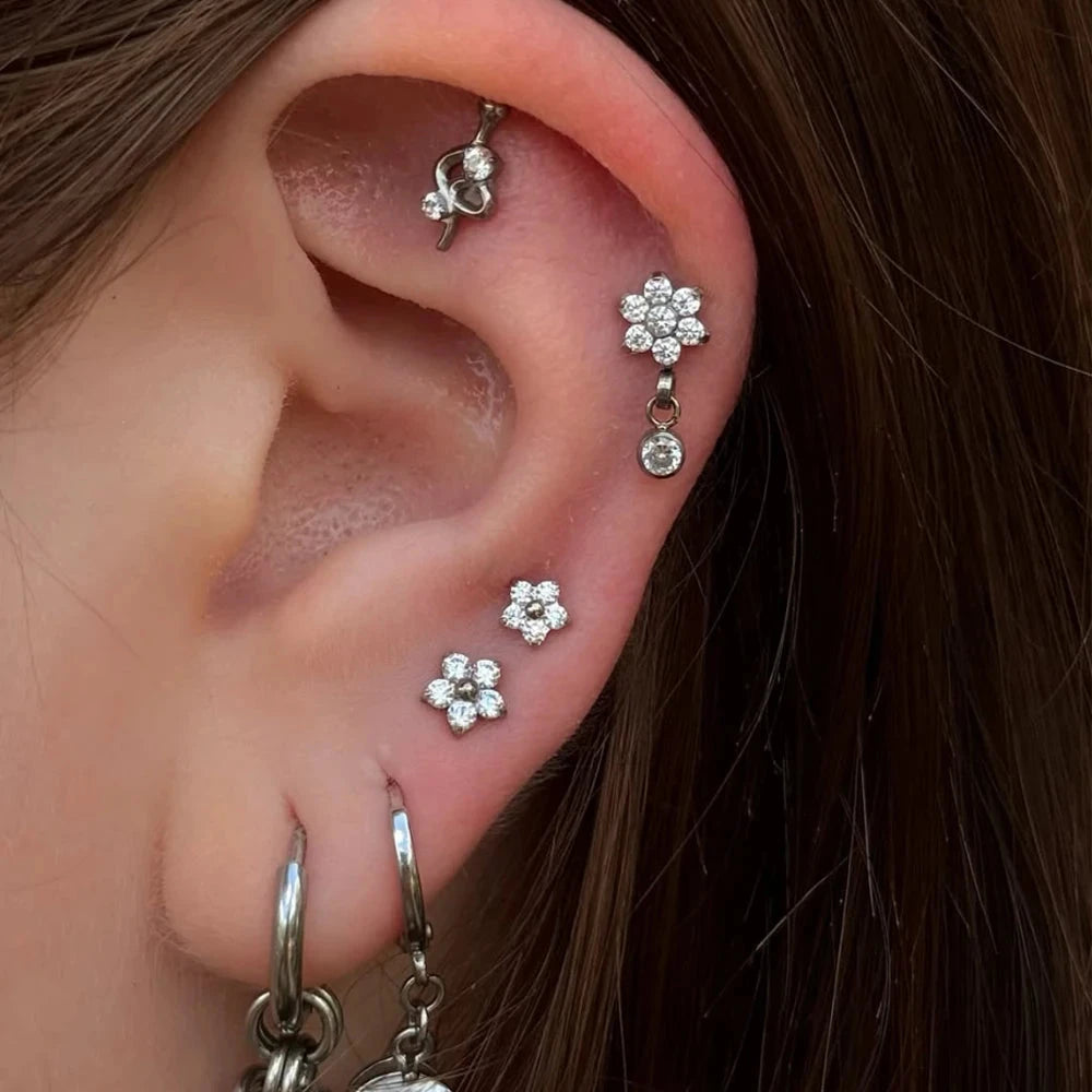 Piercing Tragus Titane Zircon