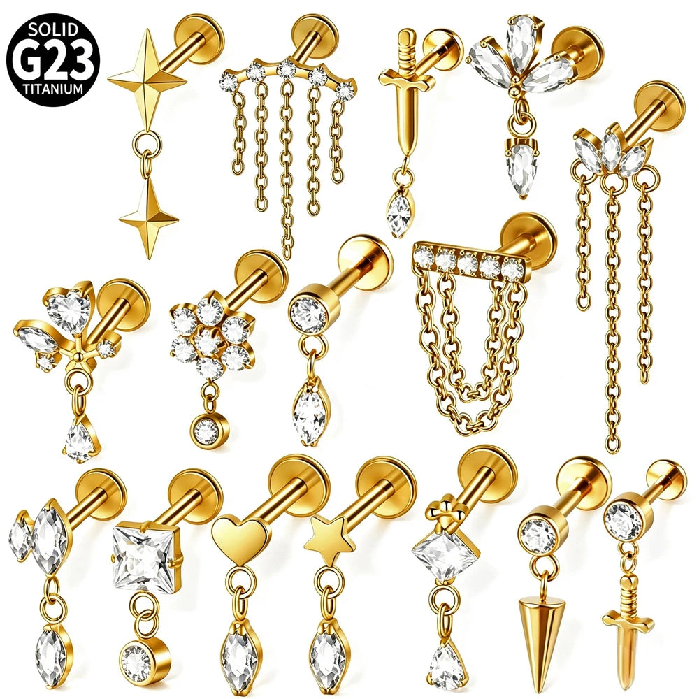 Piercing Tragus Titane Zircon