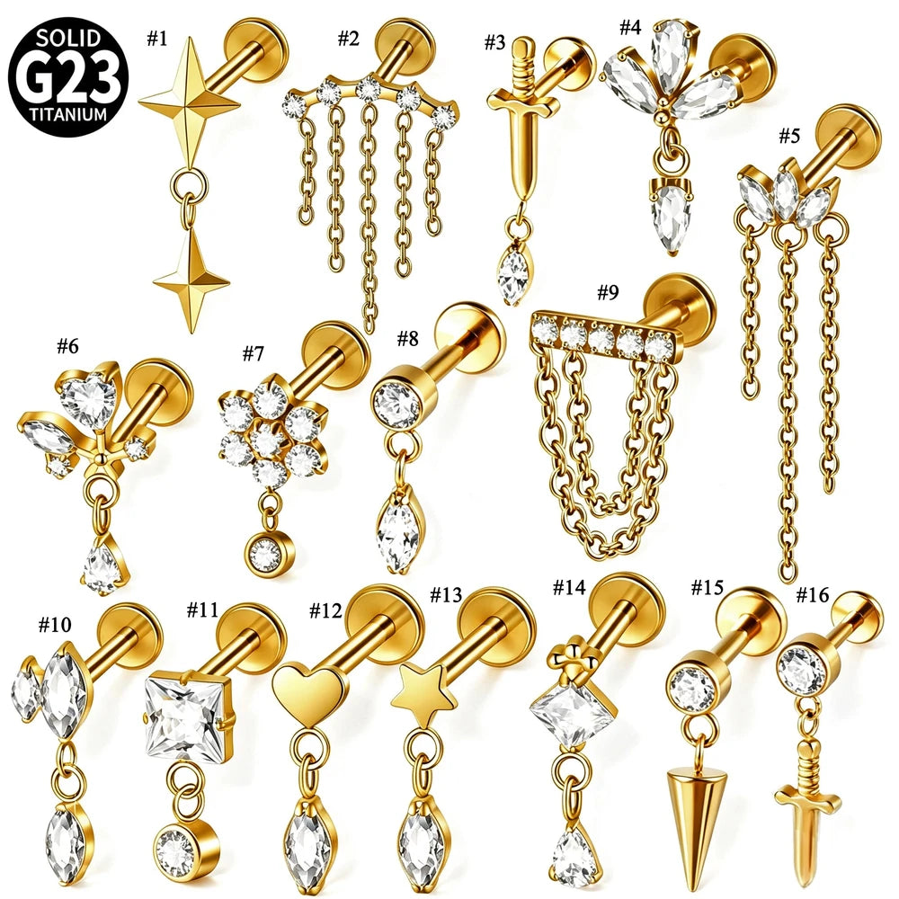 Piercing Tragus Titane Zircon