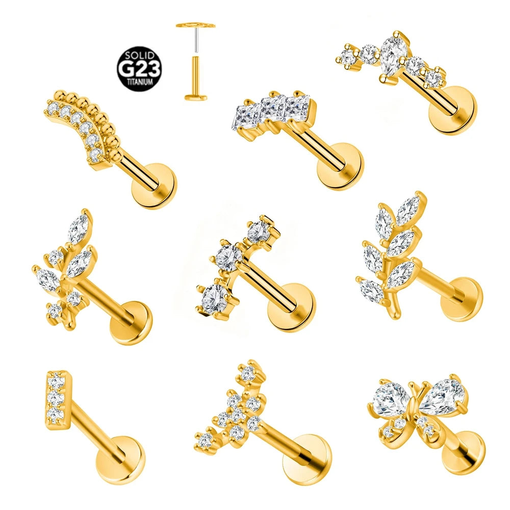 Collection Piercings Titane — Designs Fleurs Élégants