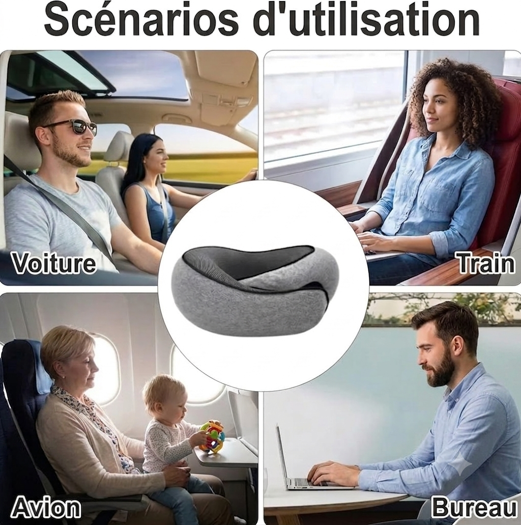 Arrive Reposé, Pas Courbaturé  Coussin de Voyage Premium