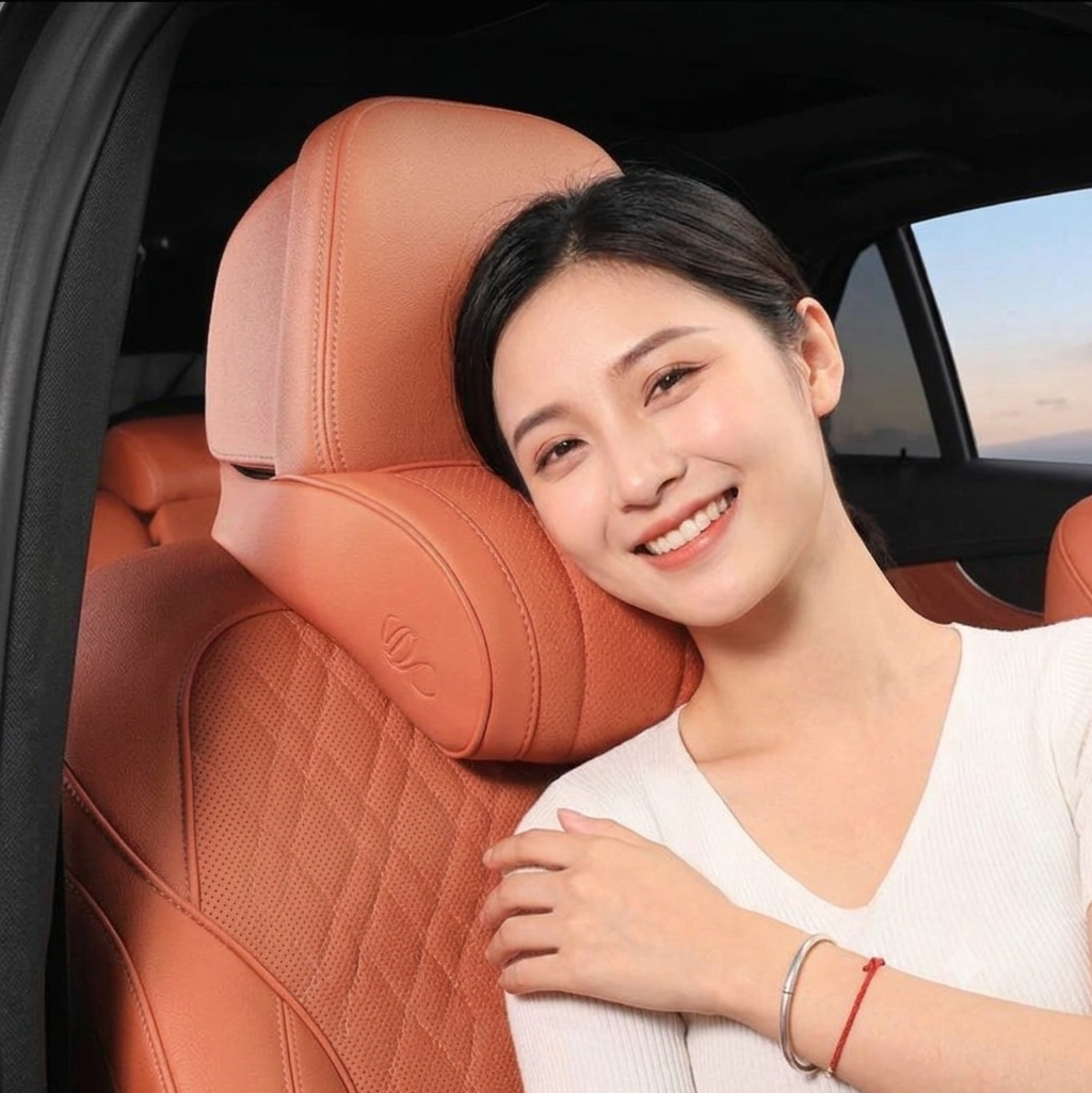 Conduisez Détendu, Arrivez en Forme » — Coussin Appuie-Tête Voiture à Mémoire de Forme