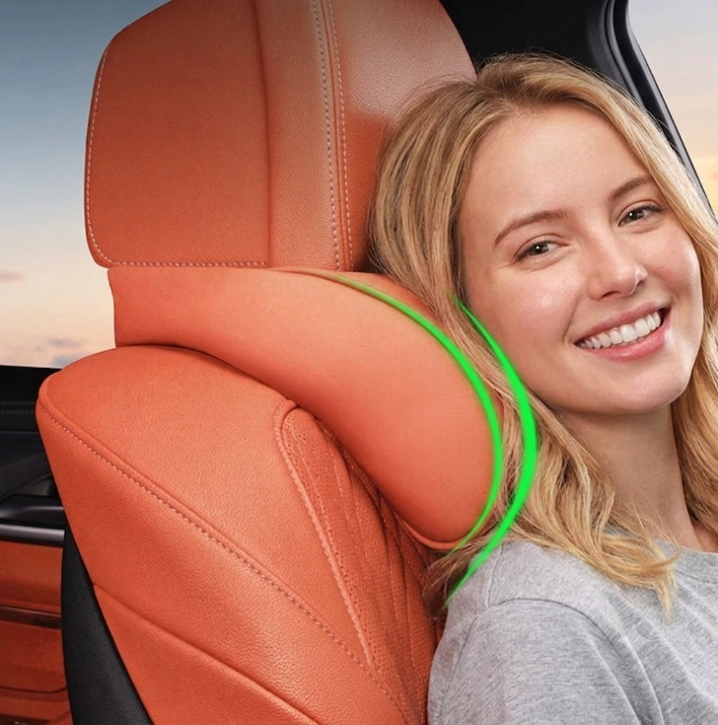 Conduisez Détendu, Arrivez en Forme » — Coussin Appuie-Tête Voiture à Mémoire de Forme