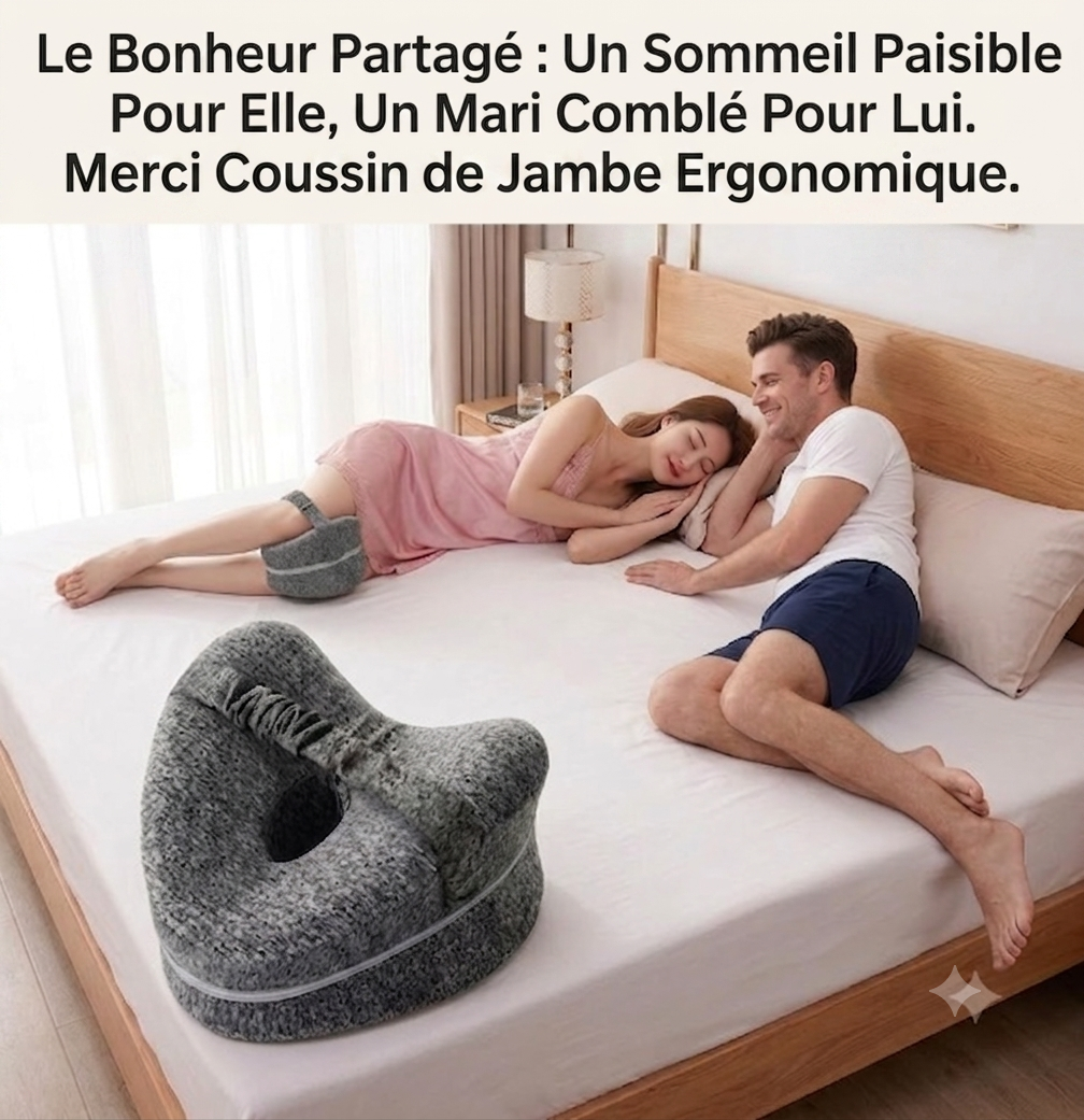 Oreiller de Jambe en Mousse à Mémoire de Forme – Confort Dos, Hanches &amp; Genoux