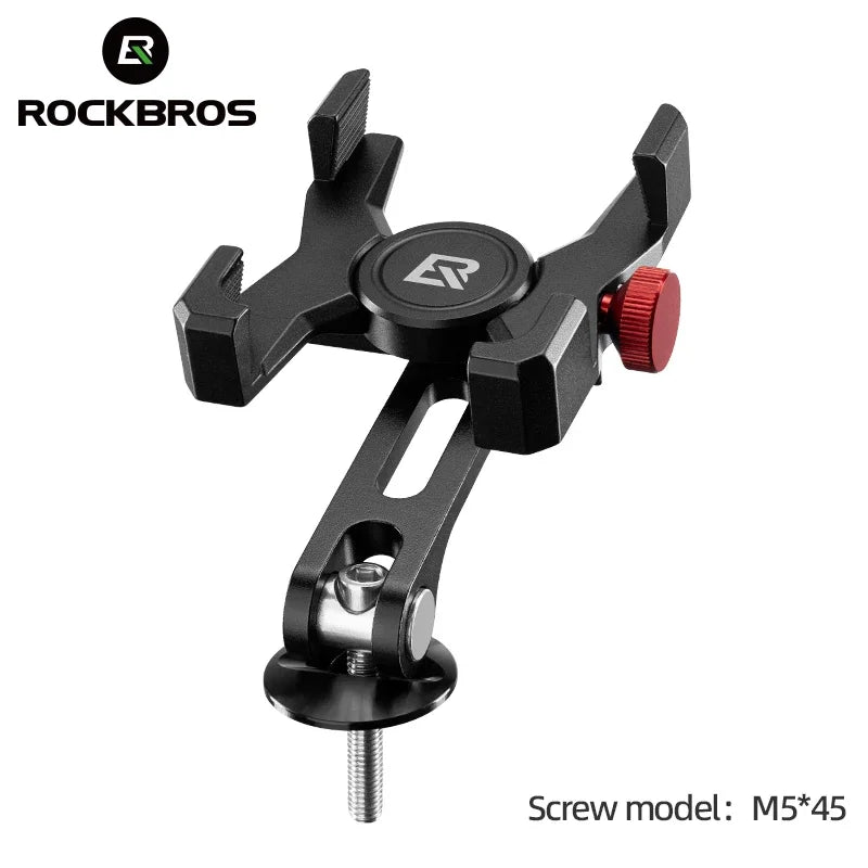 Support Téléphone Vélo ROCKBROS – Aluminium Haute Résistance – 4,7"-7,09" – Guidon, Potence ou Tête de Fourche