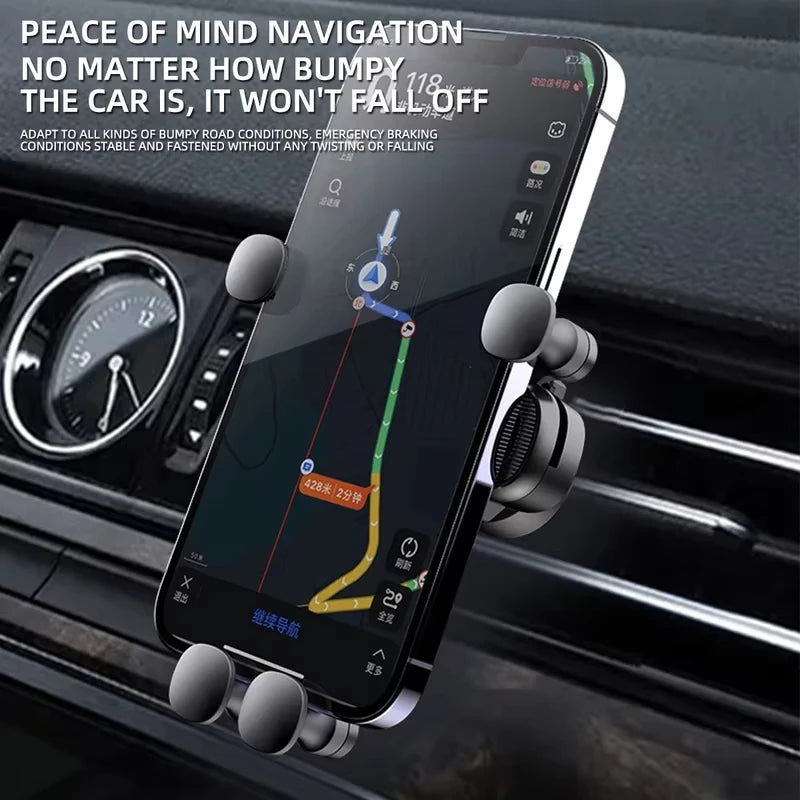 Support Téléphone Voiture Gravité - Fixation Grille Aération