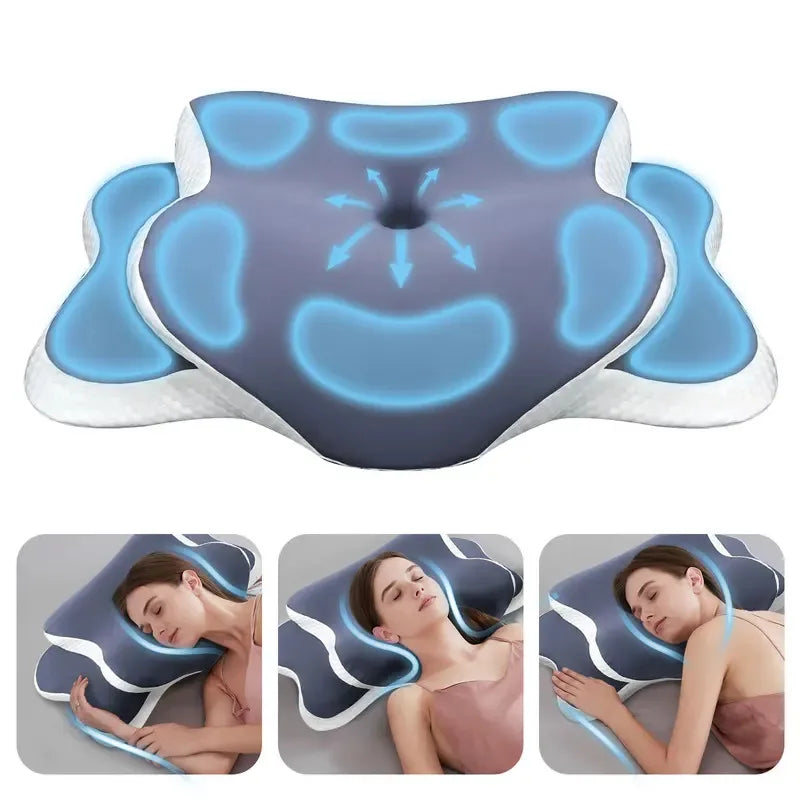Oreiller Cervical Ergonomique en Mémoire de Forme – Réveil Nuque Détendue