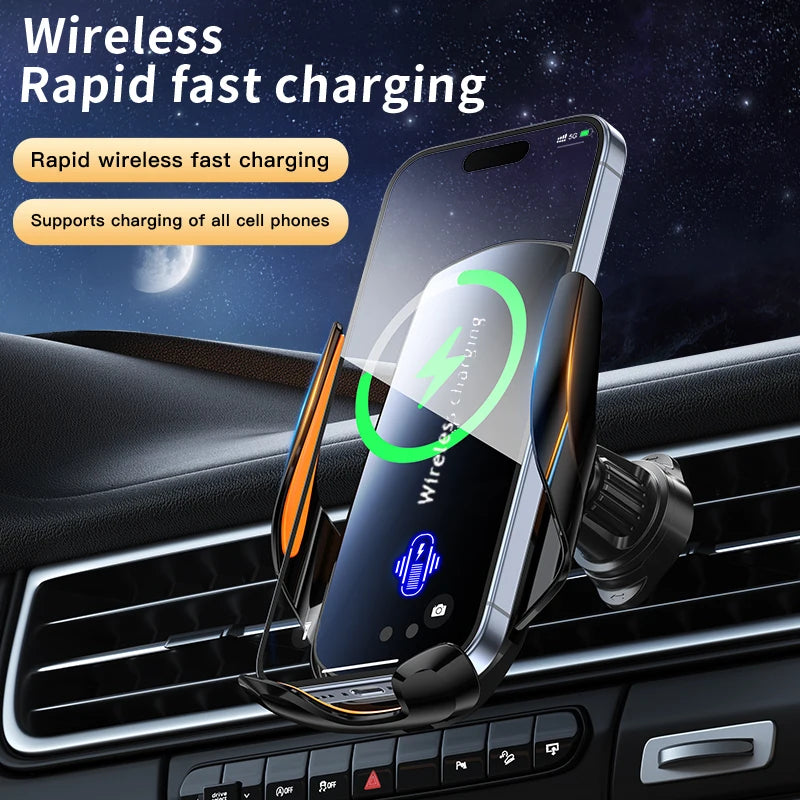 Support Téléphone Voiture avec Chargeur Sans Fil – Grille Aération – Rotation 360°
