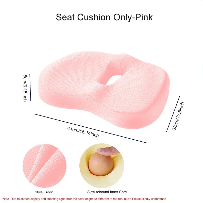 Ensemble Coussin Siège & Lombaire en Mousse à Mémoire de Forme