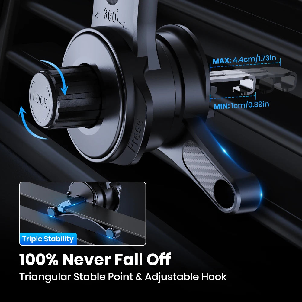 Support Téléphone Voiture TOPK 360° - Bras Extensible 3 Points