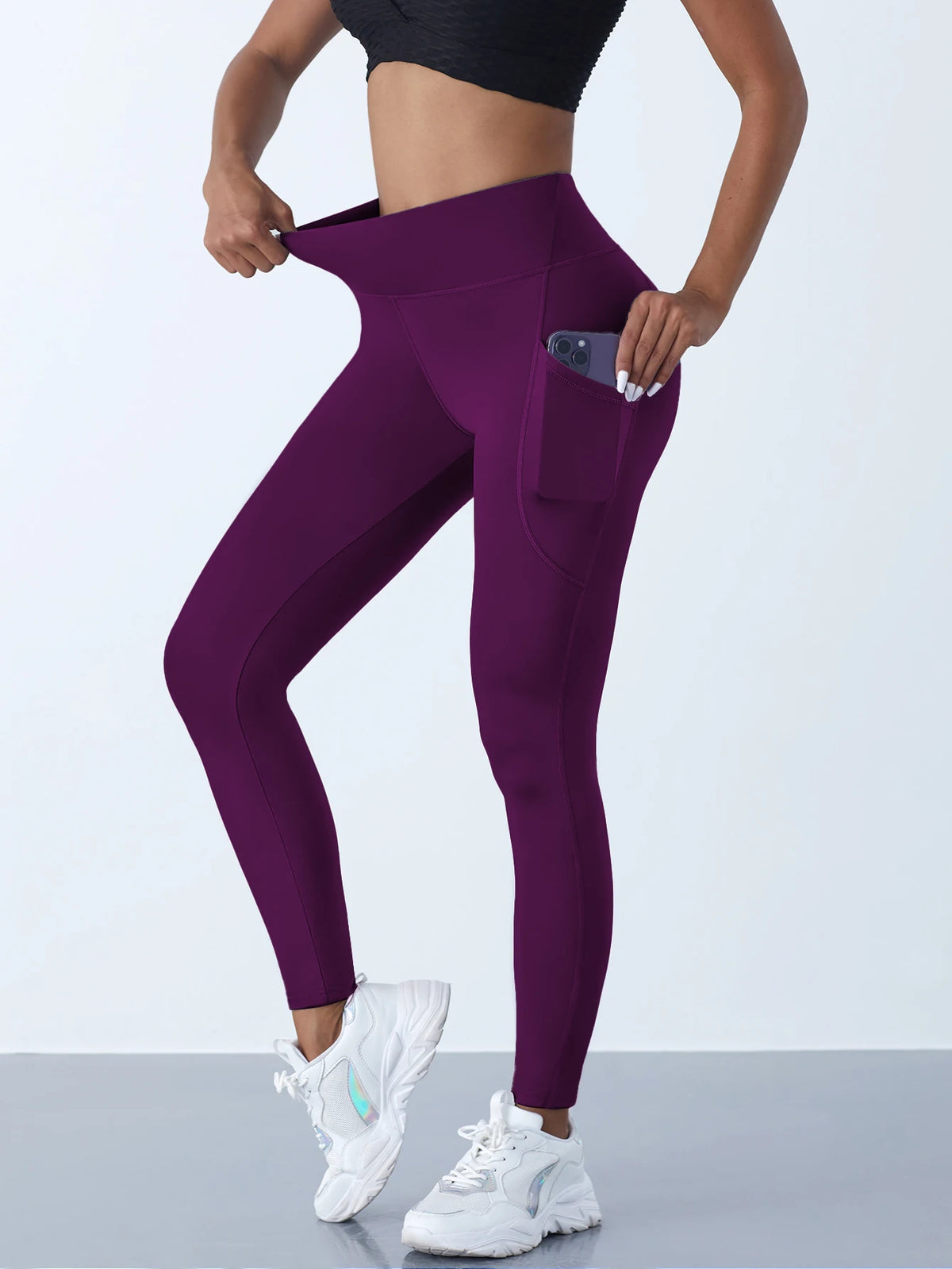 Legging Taille Haute Femme – Yoga, Fitness & Running avec Poches « 🎁 1 acheté = le 2ème à -15% »
