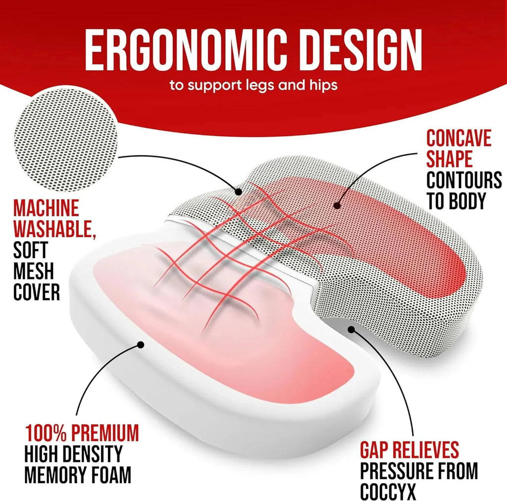 Coussin Ergonomique Mémoire de Forme – Siège de Bureau & Confort Assis