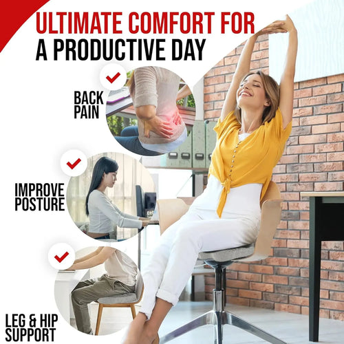 Coussin Ergonomique Mémoire de Forme – Siège de Bureau & Confort Assis