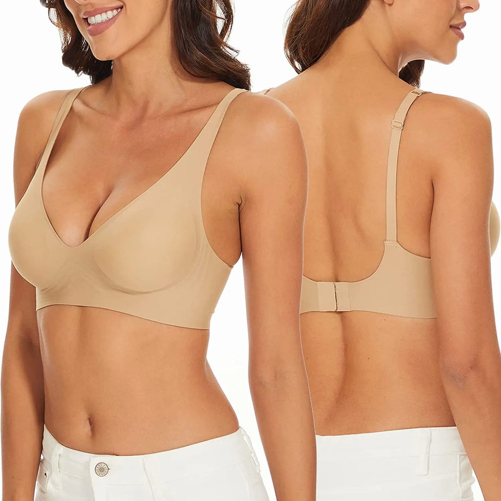 Soutien-Gorge Sans Armatures Confort Absolu 🎁 Achetez-en 1, le 2ème à -15% — Push-Up Invisible & Bretelles Réglables