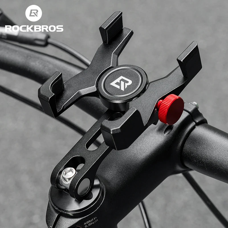 Support Téléphone Vélo ROCKBROS – Aluminium Haute Résistance – 4,7"-7,09" – Guidon, Potence ou Tête de Fourche
