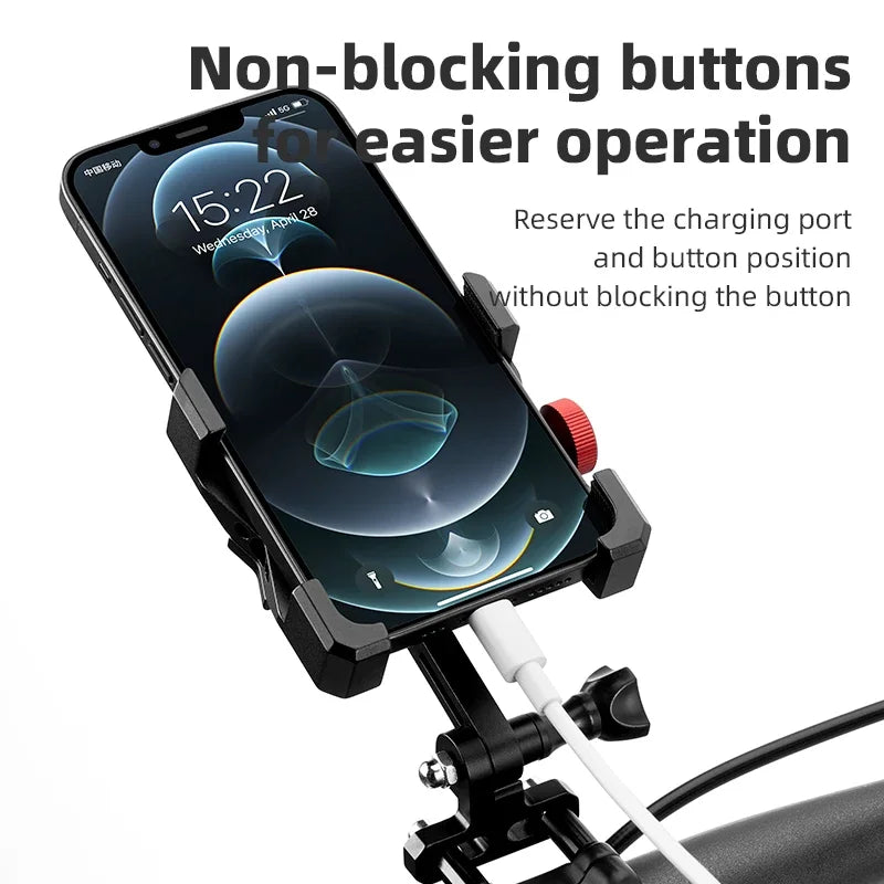 Support Téléphone Vélo ROCKBROS – Aluminium Haute Résistance – 4,7"-7,09" – Guidon, Potence ou Tête de Fourche