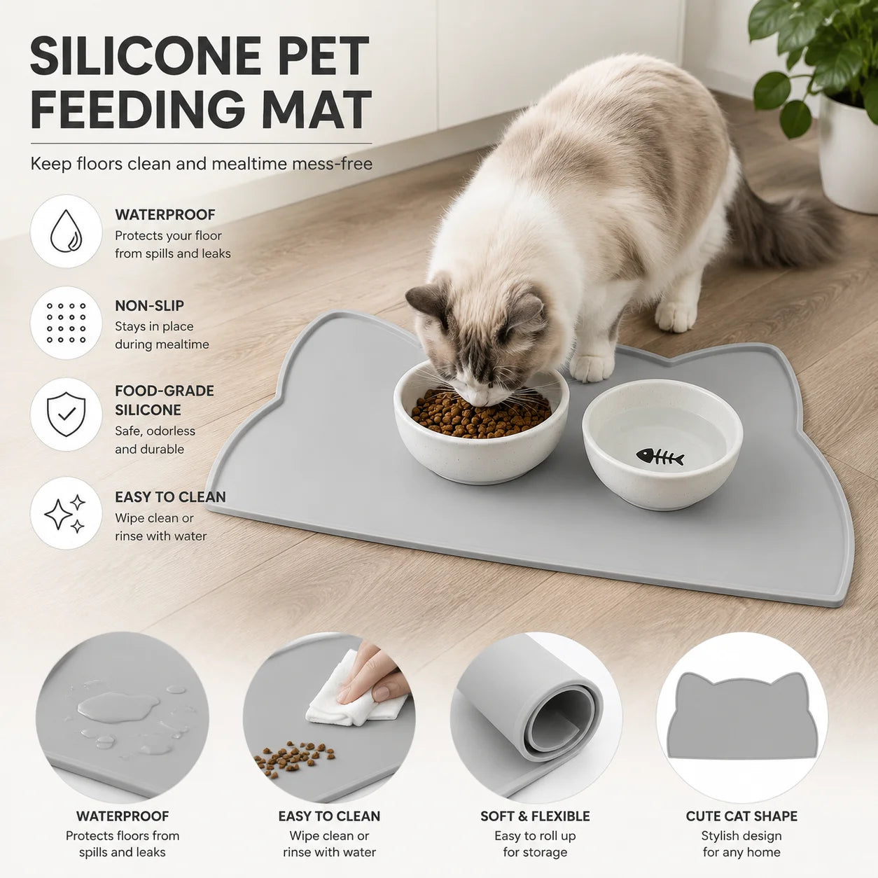 Tapis Silicone Antidérapant pour Animaux