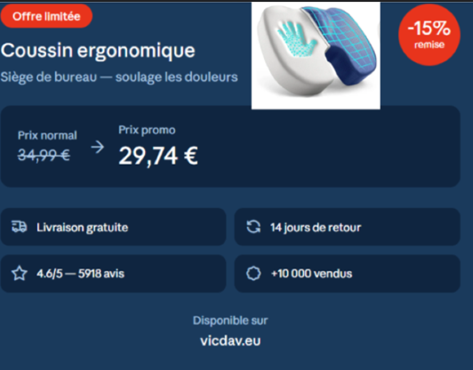 Coussin Ergonomique Mémoire de Forme – Siège de Bureau & Confort Assis